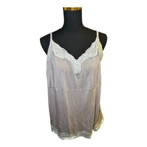 Lane Bryant Soft Gray Lace Tank Top